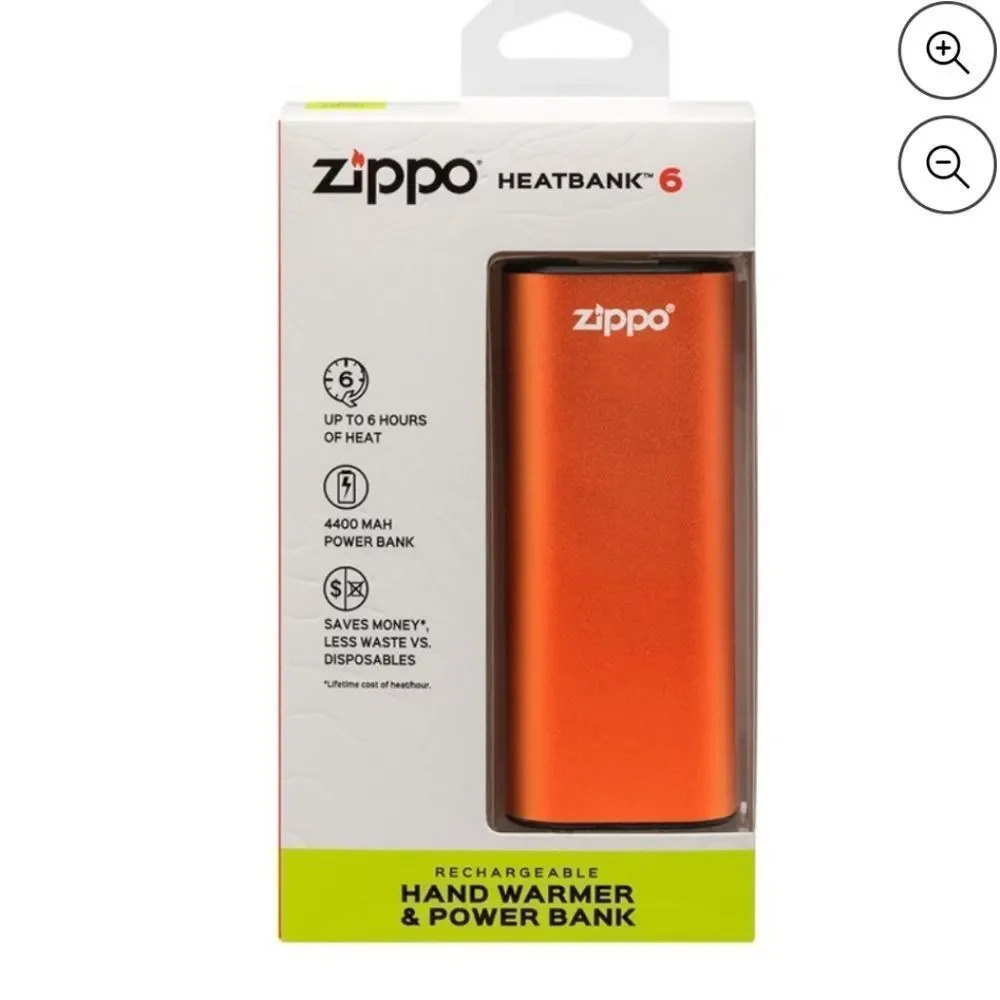 Zippo orange HeatBank 6 Rechargeable Hand Warmer & Power Bank